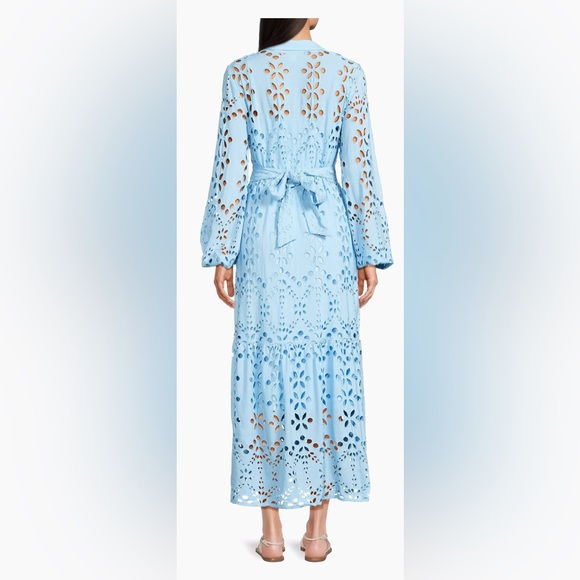 Lilly Pulitzer Zia Eyelet-Embroidered Maxi Dress in Hydra Blue Soiree color-12 - Picture 2 of 9